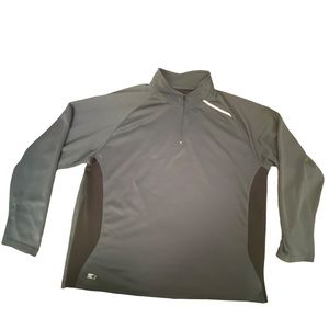Starter | Mens Dri-Star Gray Long Sleeve 1/4 Zipper Pullover Shirt Size XL